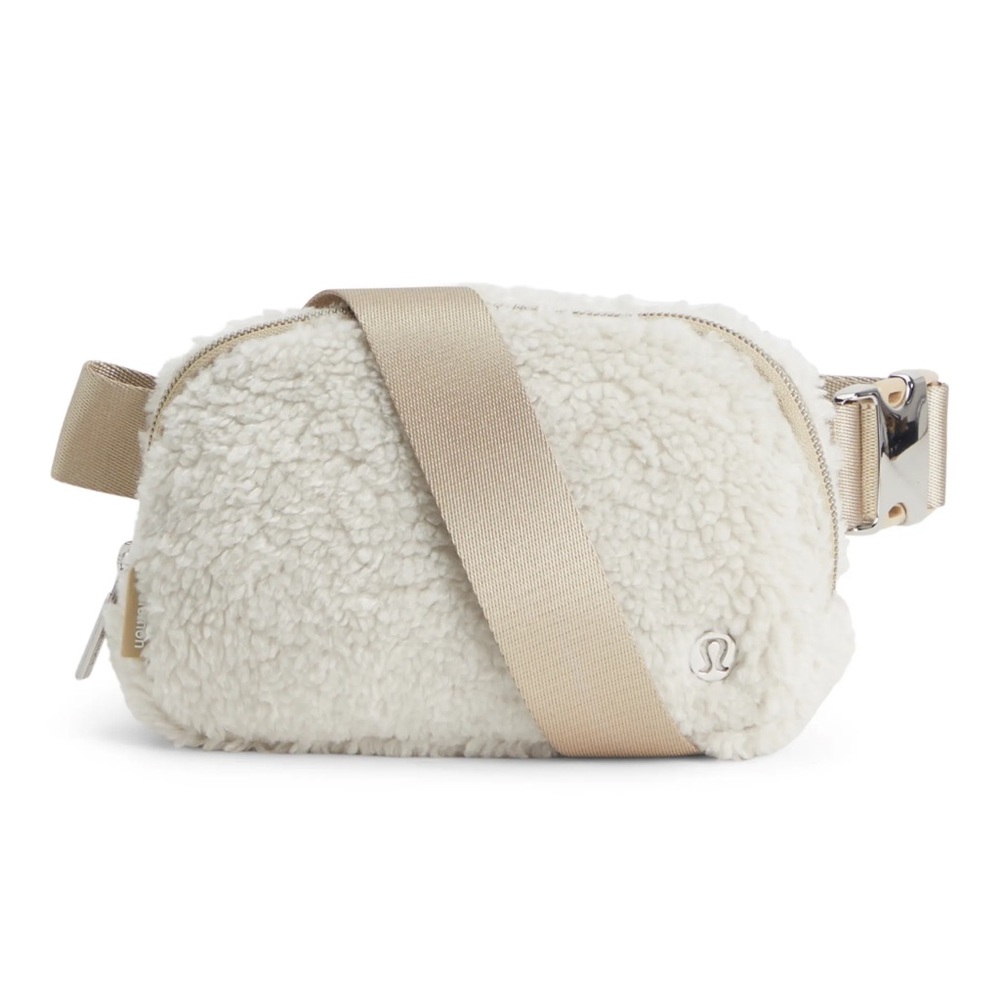 Lululemon Athletica Cream Crossbody Bag with Sherpa Texture